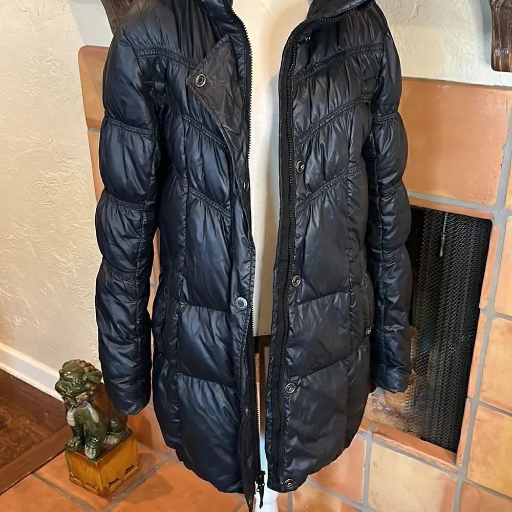PRANA Deluxe Black Long Hooded Puffer Coat, M! - Picture 13 of 16